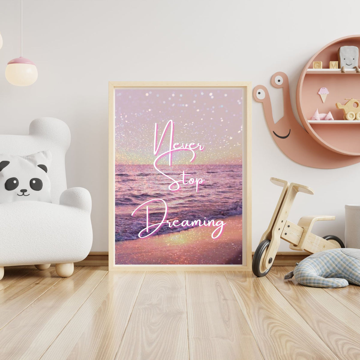 Never Stop Dreaming — Inspirational Wall Art Print