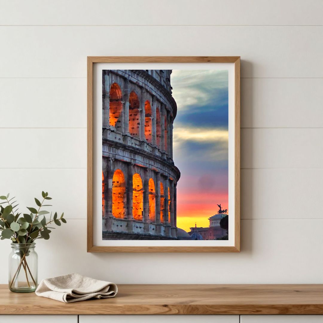 Colosseum at Sunset — Rome Italy Fine Art Photography Print Digital Download