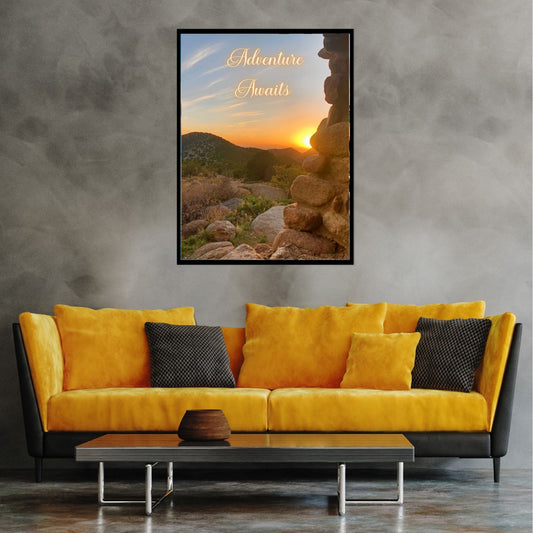 Adventure Awaits — Sunset Landscape Art Print