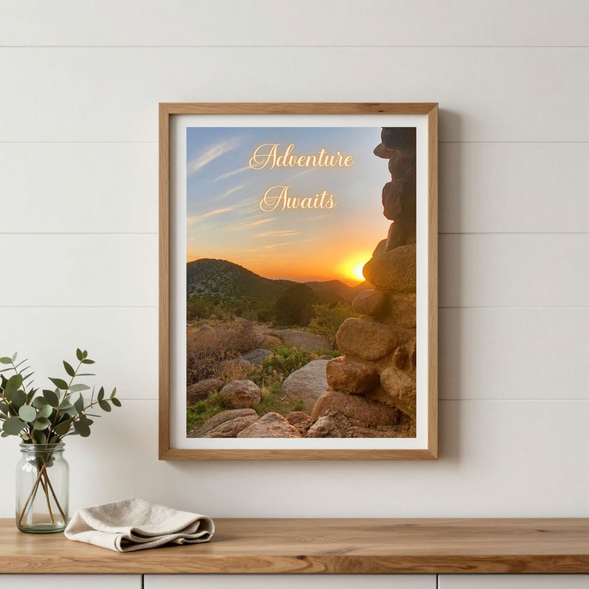 Adventure Awaits — Sunset Landscape Art Print