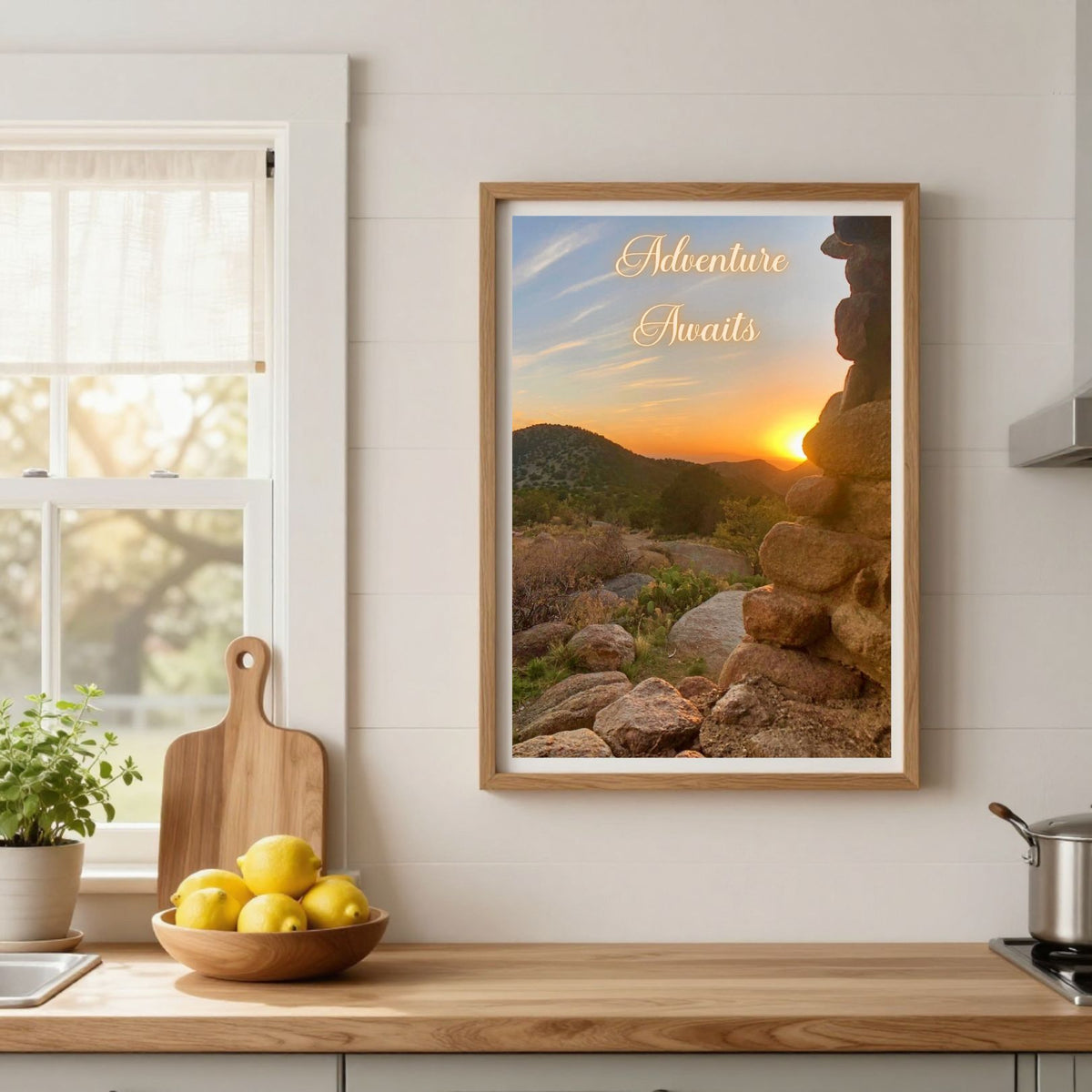 Adventure Awaits — Sunset Landscape Art Print