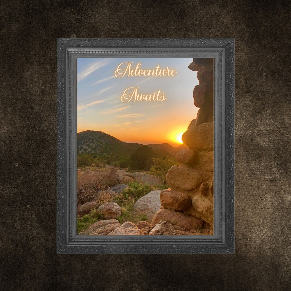 Adventure Awaits — Sunset Landscape Art Print