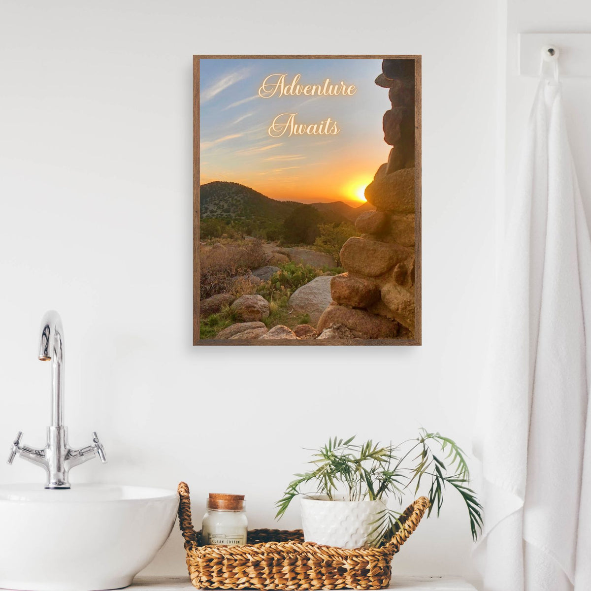 Adventure Awaits — Sunset Landscape Art Print