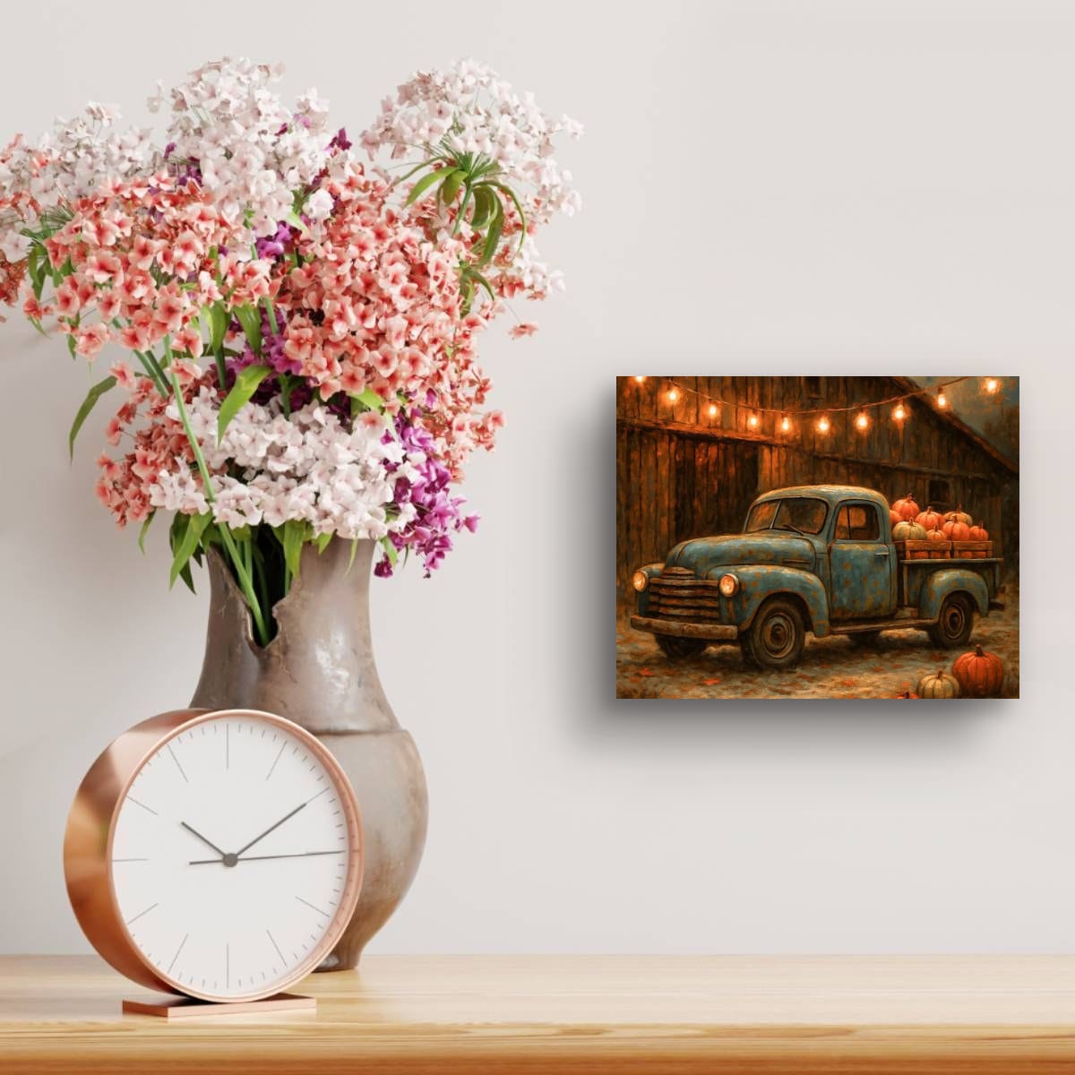 Harvest Pumpkin Truck — Vintage Farmhouse Fall Art Print Digital Download
