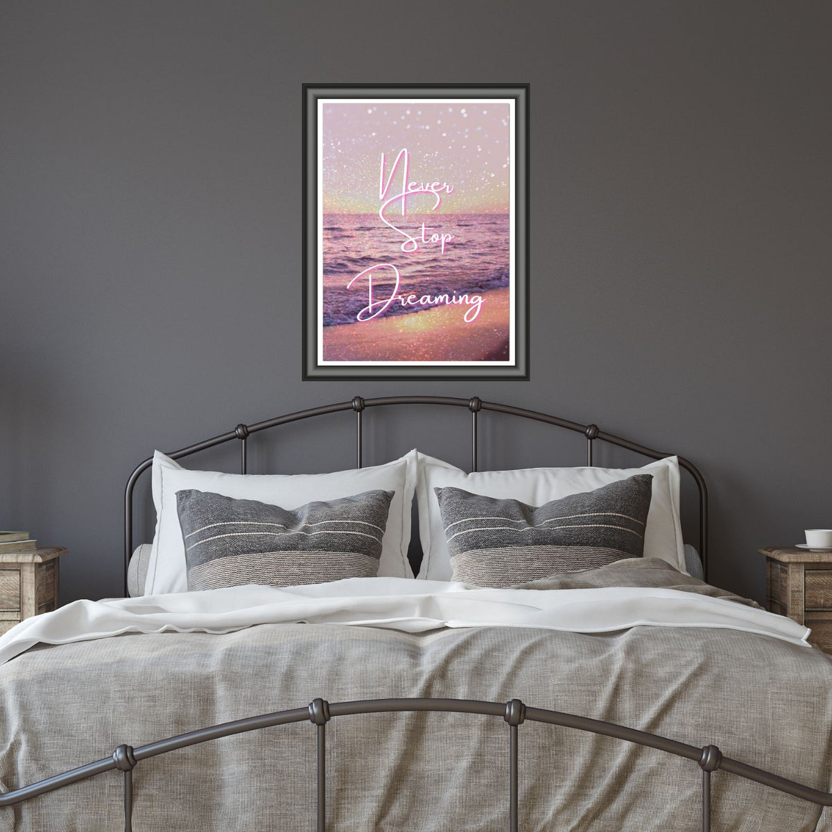 Never Stop Dreaming — Inspirational Wall Art Print