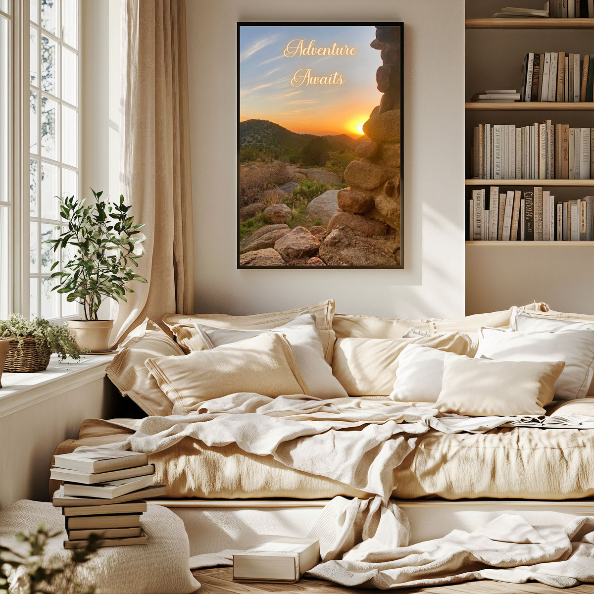 Adventure Awaits — Sunset Landscape Art Print