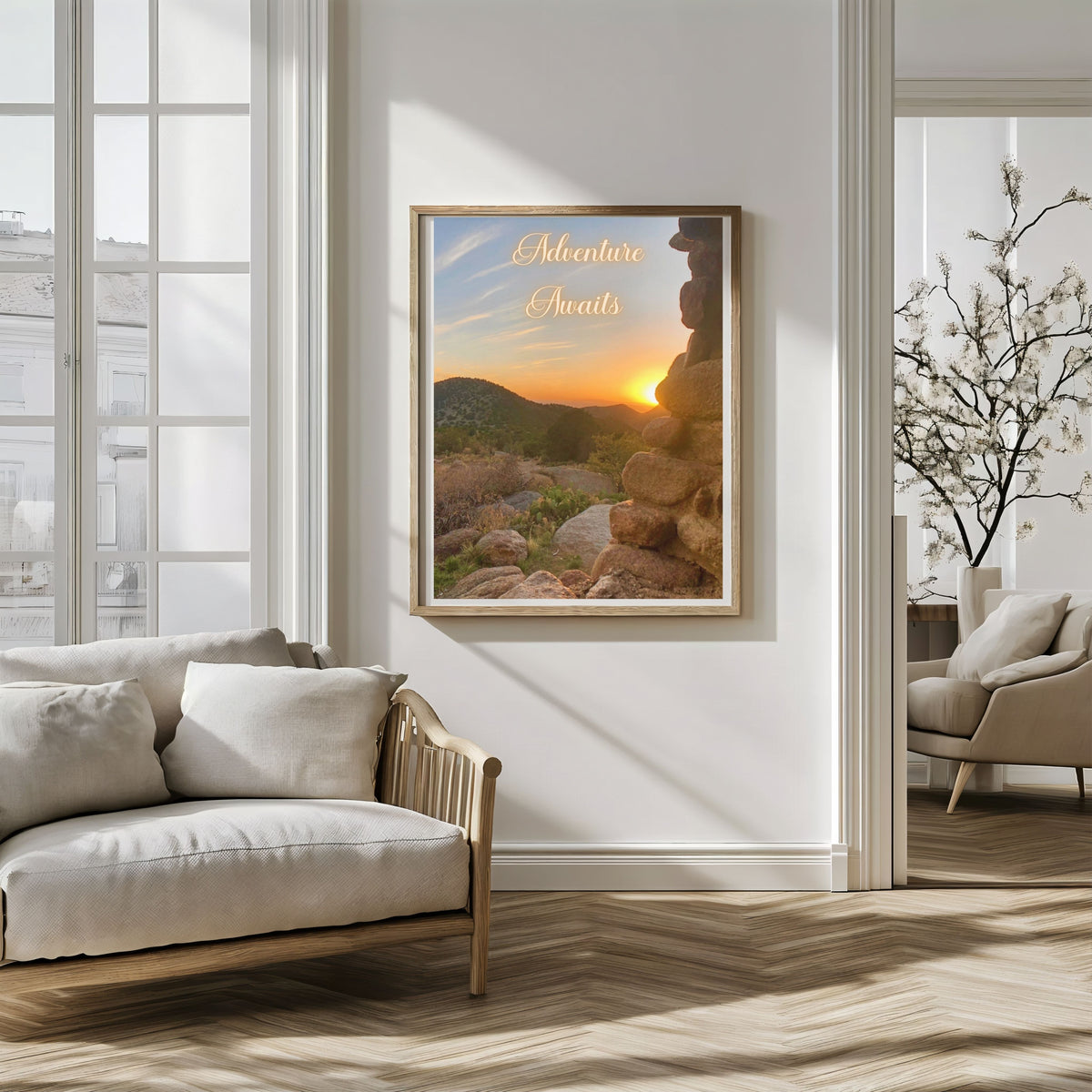 Adventure Awaits — Sunset Landscape Art Print