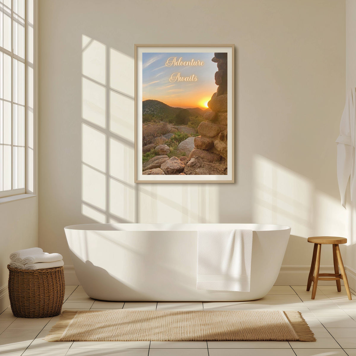 Adventure Awaits — Sunset Landscape Art Print