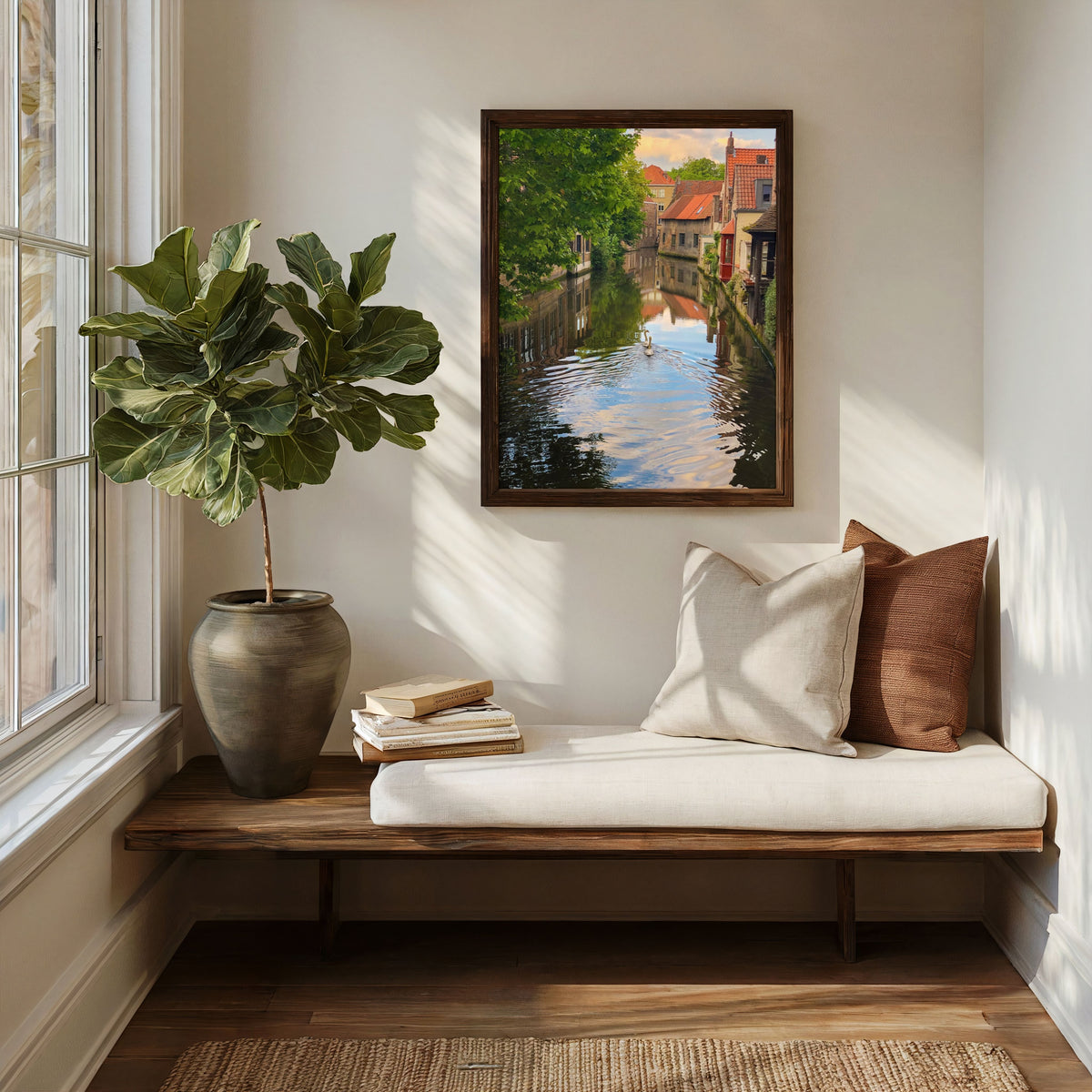 Swans of Bruges — Belgian Canal Fine Art Photography Print Digital Download